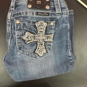 Miss Me Embellished Blue Jeans